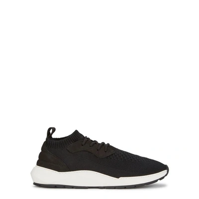 Shop Filling Pieces Speed Arch Runner Black Knitted Trainers