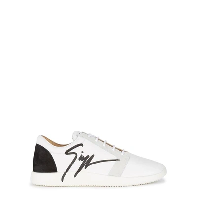 Shop Giuseppe Zanotti G Runner White Leather Trainers In White And Red