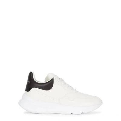 Shop Alexander Mcqueen Monochrome Leather Trainers In White And Black
