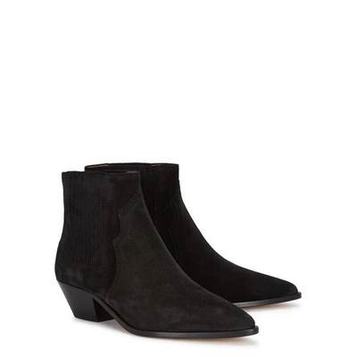 Shop Isabel Marant Derlyn Black Suede Ankle Boots