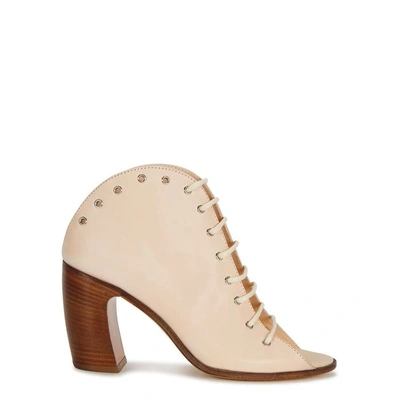 Shop Ann Demeulemeester Blush Leather Ankle Boots In Nude
