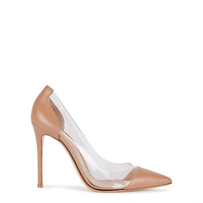 Shop Gianvito Rossi Plexi 100 Leather And Perspex Pumps In Nude