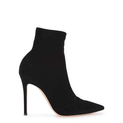 Shop Gianvito Rossi Elite 105 Stretch-jersey Ankle Boots In Black
