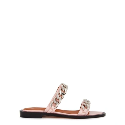 Shop Givenchy Chain-embellished Leather Sandals