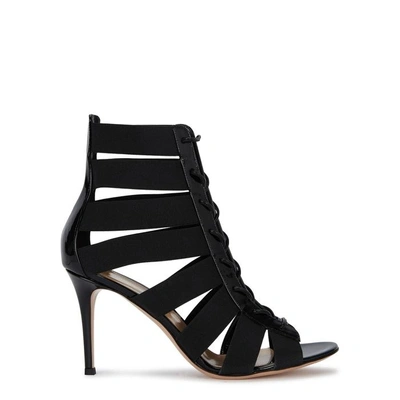 Shop Gianvito Rossi Shae 85 Black Patent Leather Sandals