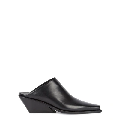 Shop Ann Demeulemeester Black Leather Mules