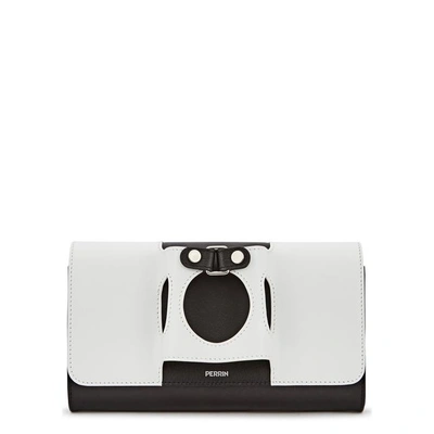 Shop Perrin Paris Le Rond Monochrome Leather Clutch In Black