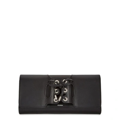 Shop Perrin Paris Le Corset Black Leather Clutch