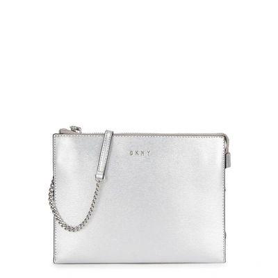 Shop Dkny Silver Leather Cross-body Bag