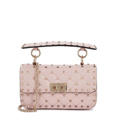 Shop Valentino Rockstud Spike Small Pink Shoulder Bag In Rose