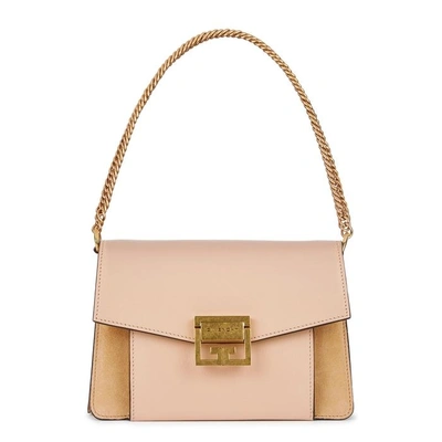 Shop Givenchy Gv3 Small Leather Shoulder Bag In Nude
