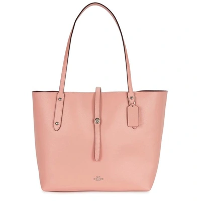 Shop Coach Market Pink Leather Tote In Light Pink
