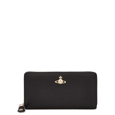 Shop Vivienne Westwood Balmoral Black Grained Leather Wallet