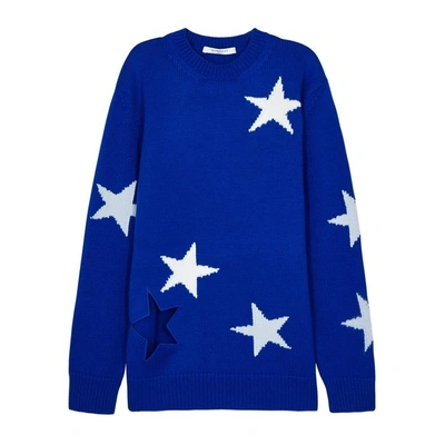Shop Givenchy Blue Chunky-knit Wool Jumper