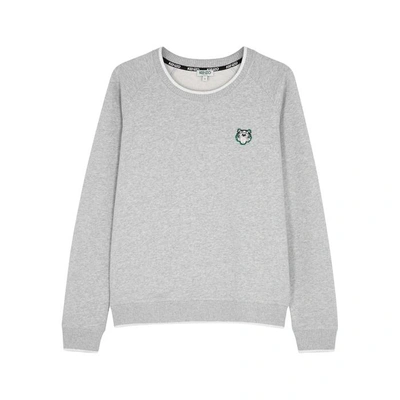 Shop Kenzo Grey Mélange Cotton Sweatshirt
