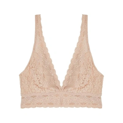 Shop Wacoal Almond Lace Soft-cup Bra In Nude