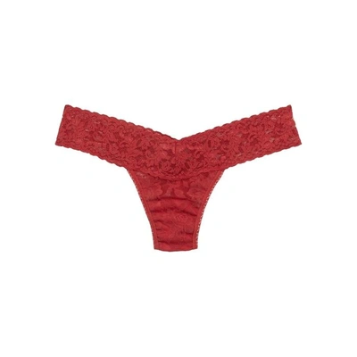 Shop Hanky Panky Signature Dark Red Stretch-lace Thong