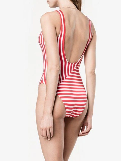 Shop Araks Harley Striped Swimsuit In Red