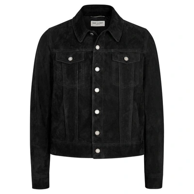 Shop Saint Laurent Black Suede Jacket