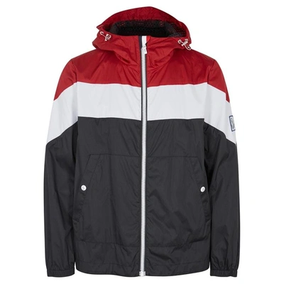 Shop Moncler Colour-block Hooded Shell Jacket In Navy
