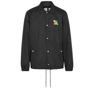 Shop Kenzo Black Logo-print Shell Jacket