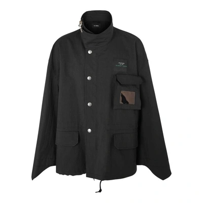 Shop Raf Simons Black Oversized Cotton-blend Jacket
