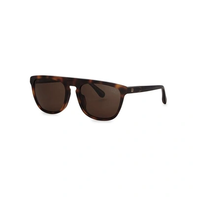 Shop Dunhill London Tortoiseshell D-frame Sunglasses In Havana