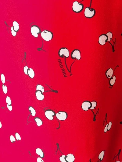 Shop Miu Miu Cherry Print Blouse In Red