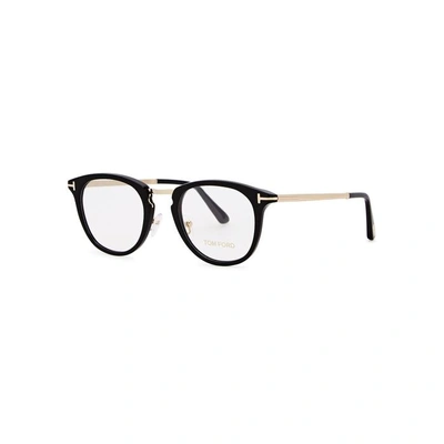 Shop Tom Ford Black Oval-frame Optical Glasses