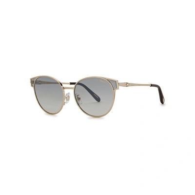 Shop Chopard Pale Gold Aviator-style Sunglasses In Light Gold