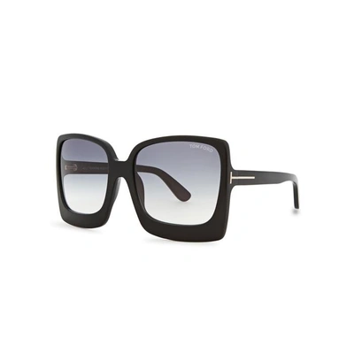 Shop Tom Ford Katrine Black Square-frame Sunglasses