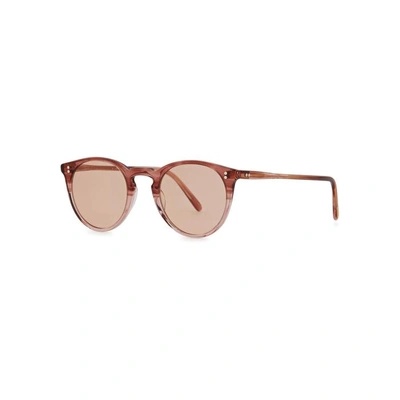 Shop Oliver Peoples O'malley 18ct Gold-plated Sunglasses In Rose