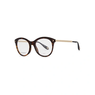 Shop Givenchy Tortoiseshell Oval-frame Optical Glasses