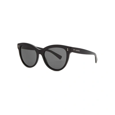 Shop Valentino Black Cat-eye Sunglasses