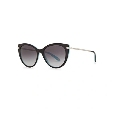 Shop Tiffany & Co Black Cat-eye Sunglasses