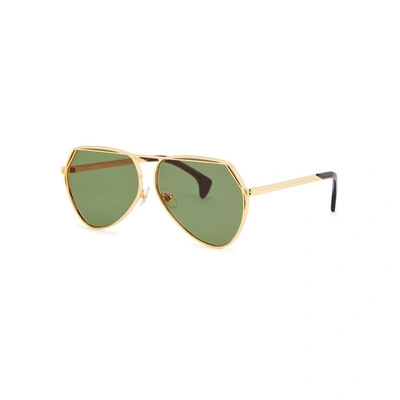 Shop Wildfox Taj Gold-plated Sunglasses