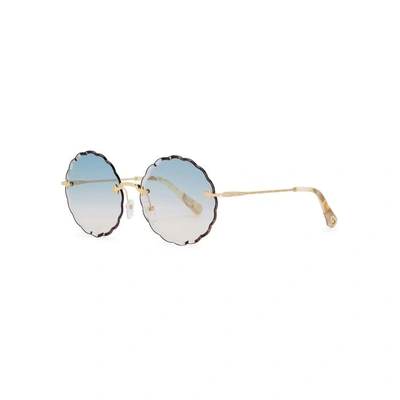 Shop Chloé Rosie Round-frame Sunglasses In Blue