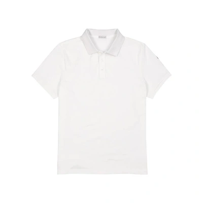 Shop Moncler Maglia Piqué Cotton Polo Shirt In White