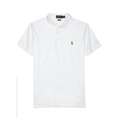 Shop Polo Ralph Lauren White Slim Pima Cotton Polo Shirt, Shirt, Split Side