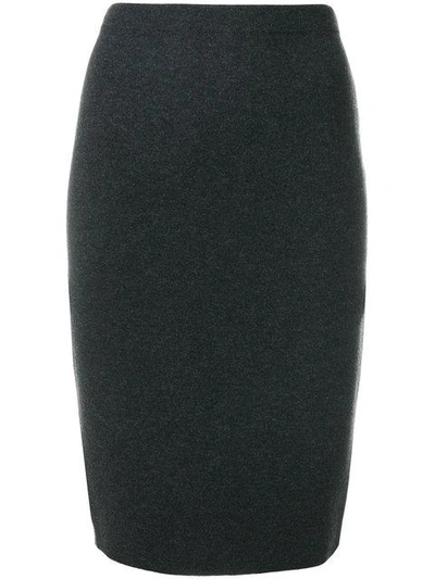 Shop D-exterior D.exterior Midi Pencil Skirt - Grey