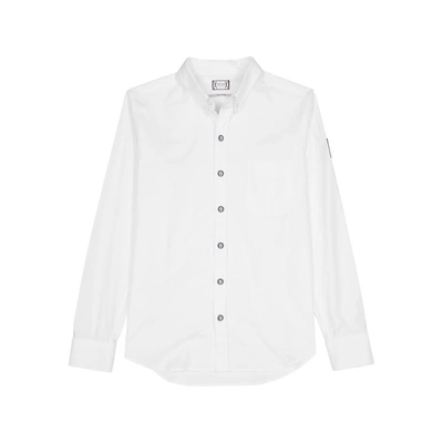 Shop Moncler White Piqué Oxford Cotton Shirt