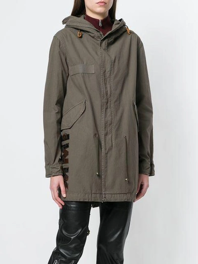 Shop Mr & Mrs Italy Patched Midi Parka In Green