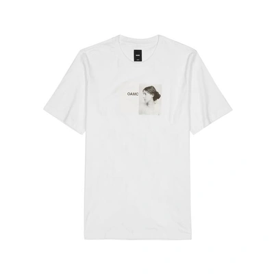 Shop Oamc Virginia Woolf Print Cotton T-shirt In White