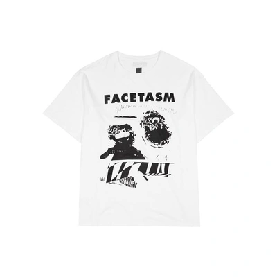 Shop Facetasm Printed Cotton T-shirt In White