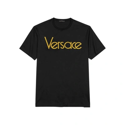 Shop Versace Vintage Logo Black Cotton T-shirt