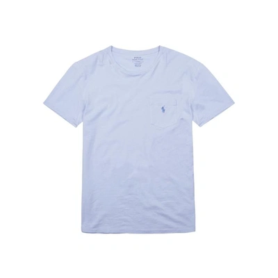 Shop Polo Ralph Lauren Light Blue Cotton T-shirt