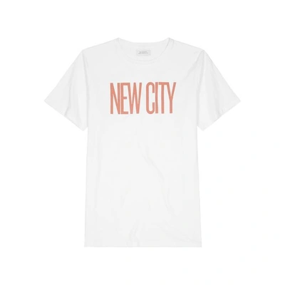 Shop Saturdays Surf Nyc New City Printed Cotton T-shirt In White