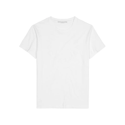 Shop Stella Mccartney White Logo-print Cotton T-shirt