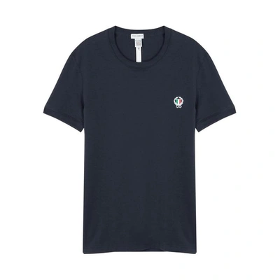 Shop Dolce & Gabbana Navy Stretch Cotton T-shirt
