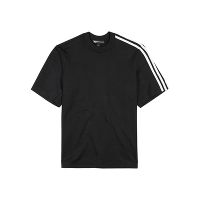 Shop Y-3 Black Striped Jersey T-shirt In Black And White